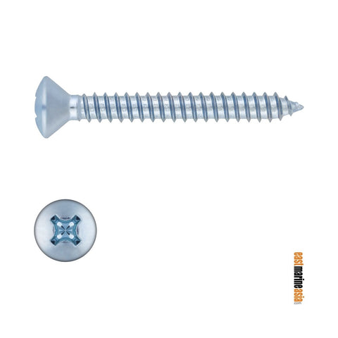 Stainless Steel 316 Self Tapping Screw Counter Sunk Philips Oval Head (DIN 7983)