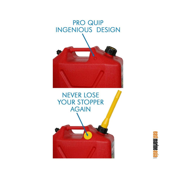 Pro Quip Red Plastic Unleaded Fuel Can with Pourer