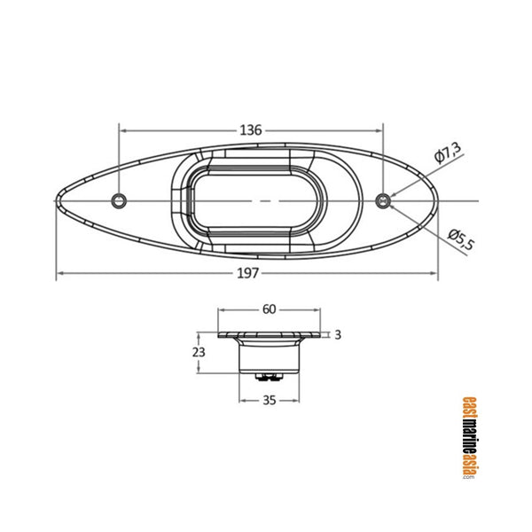 Osculati Evoled Eye LED Navigation Lights - Built-in Bulkhead Mount