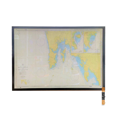 British Admiralty Framed Nautical Chart #3941 Mu Ko Similan to Ko Lanta Yai (Phuket Island)