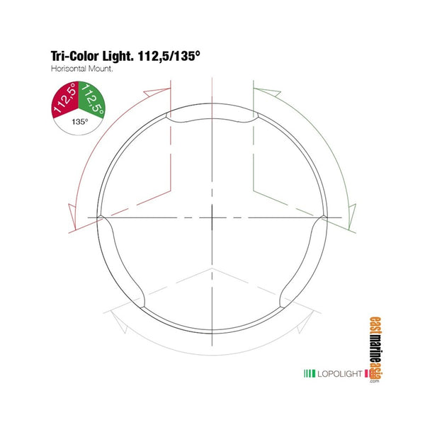 Lopolight 101-005-FB Tri-Colour / Anchor 1 nm LED Navigation Light - Silver