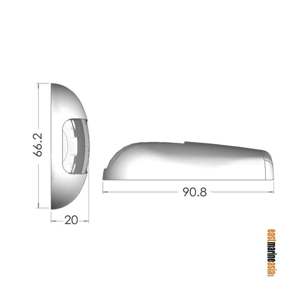 Osculati Sea-Dog LED Navigation Light - Vertical Mounted, Stainless Steel