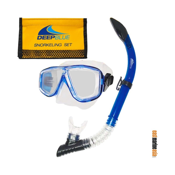 Deep Blue Bora Snorkelling Set with Mesh Bag