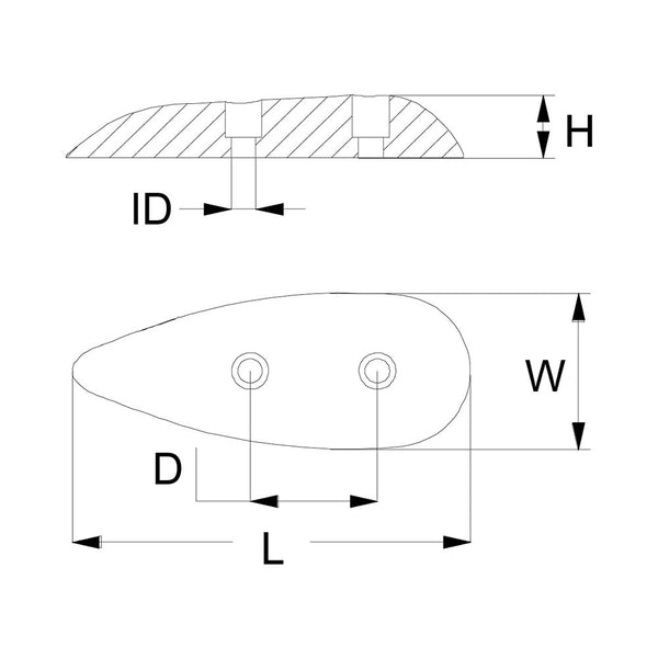 Martyr Teardrop Bolt-on Anode - Zinc