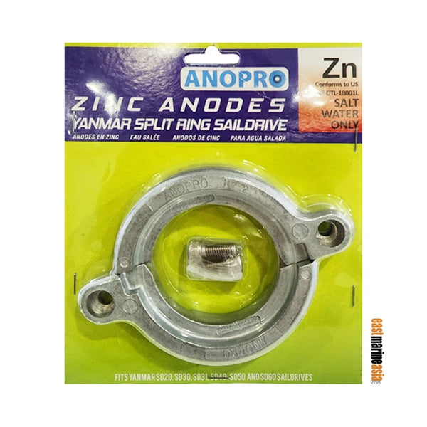 Anopro AP19644002660KITZ Yanmar Saildrive Split Ring Anode Kit - Zinc