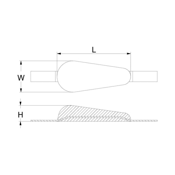 Martyr CM37GA Weld-on Hull Anode - Aluminium
