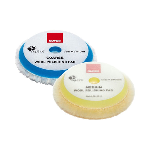 Rupes BigFoot 80 - 90 mm Wool Polishing Pads for Random Orbital, Gear Driven and Triple Action Polishers