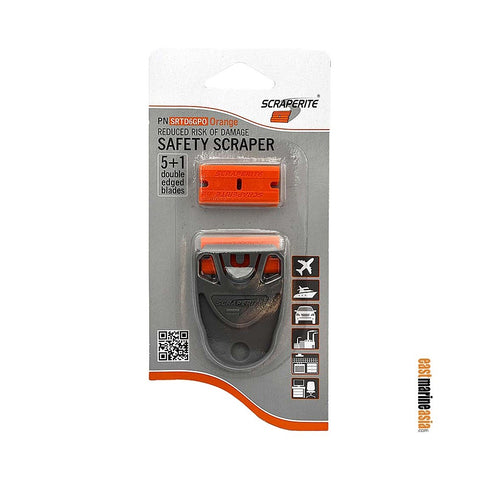 ScrapeRite Plastic Safety Scraper SRTD6GPO - Dwarf Holder with 6-Pack Standard GPO