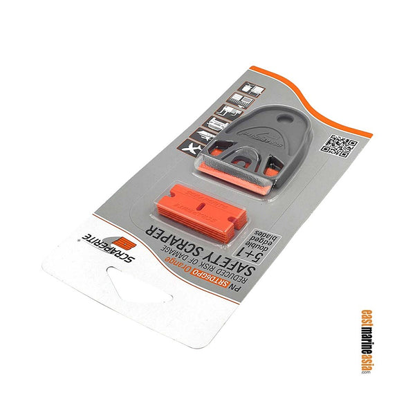 ScrapeRite Plastic Safety Scraper SRTD6GPO - Dwarf Holder with 6-Pack Standard GPO