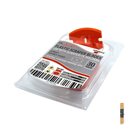 ScrapeRite SRC30GPO Plastic Scraper Blades - Curved General Purpose Orange