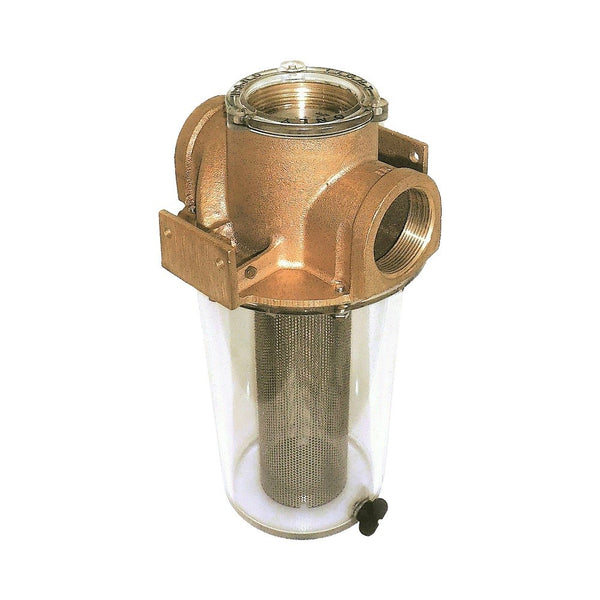 Groco ARG Series Bronze Raw Water Strainer with Clear Sight Glass - NPT