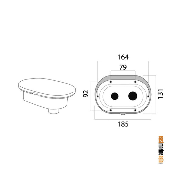 Osculati Oval Shower Box with Mixer & Mizar Push-button Shower Head