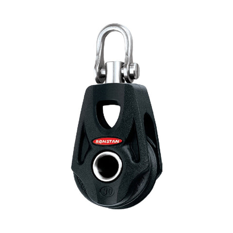 Ronstan Series 30 SP Single Orbit Block (with Nylatron Sheave) - Becket Hub, Swivel Shackle Head