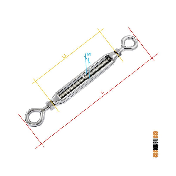 Hamma Industrial S311E Eye-Eye Turnbuckle (with Nut)